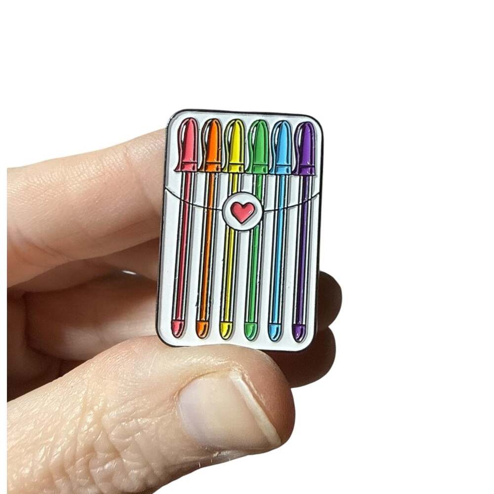 Rainbow Gel Pens Enamel Pin Stationery Lover Gift Lapel Badge LGBTQ+ pin